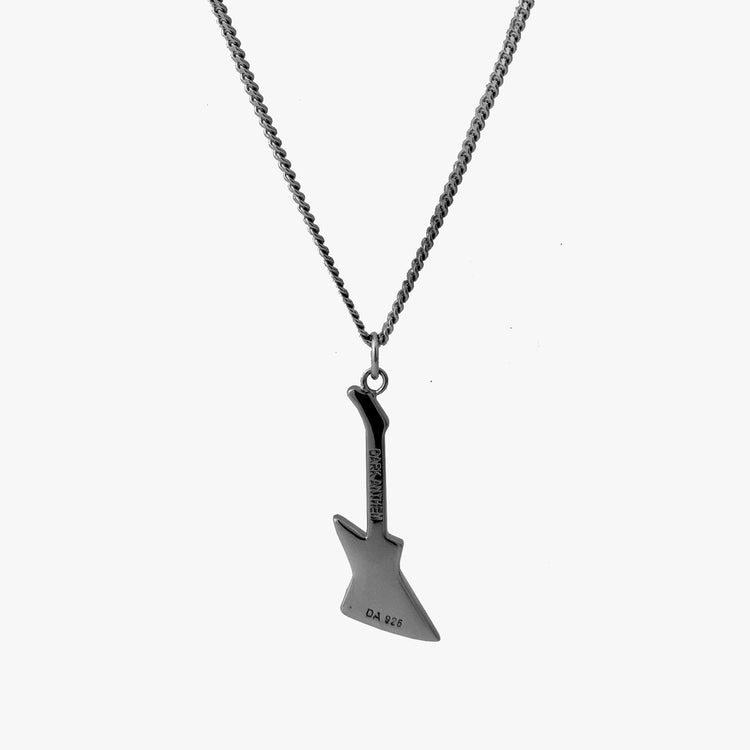 Gender Neutral Sterling Silver Electric Guitar Necklace