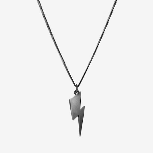 Gender Neutral Sterling Silver Lightning Bolt Necklace