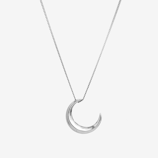 Gender Neutral Sterling Silver Crescent Moon Necklace