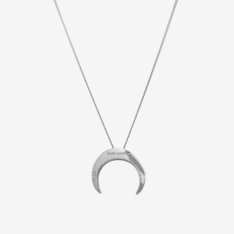 Gender Neutral Sterling Silver Crescent Moon Necklace