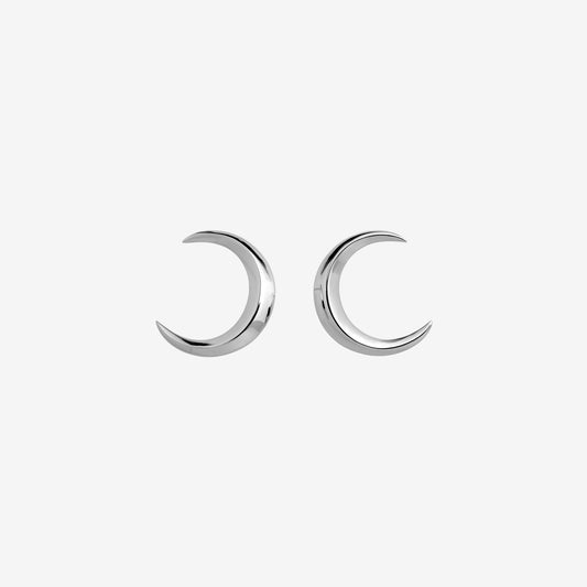 Gender Neutral Sterling Silver Small Crescent Moon Earrings