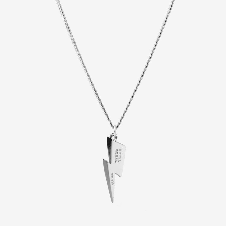 Gender Neutral Sterling Silver Lightning Bolt Necklace