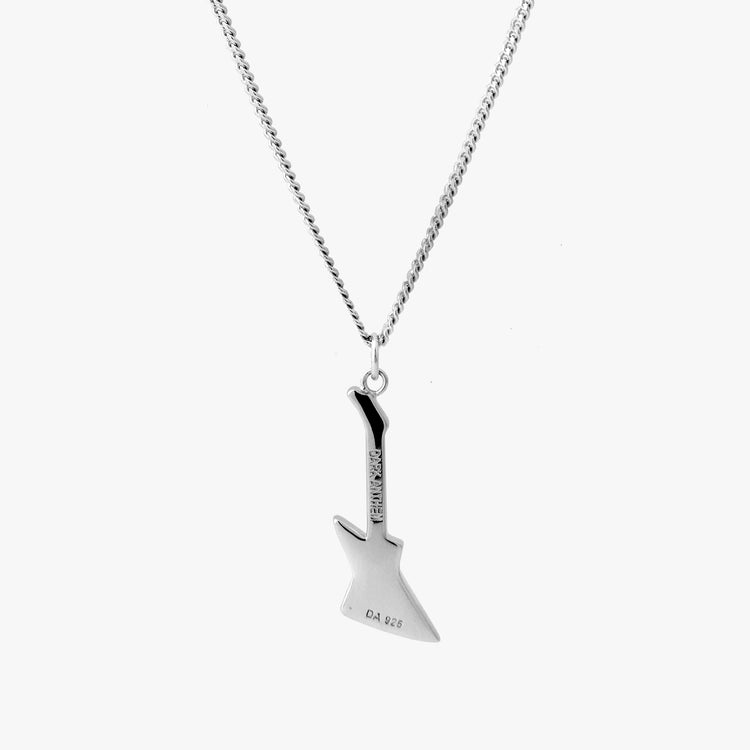 Gender Neutral Sterling Silver Electric Guitar Necklace