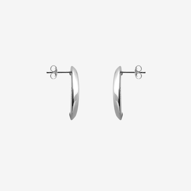 Gender Neutral Sterling Silver Crescent Moon Earrings