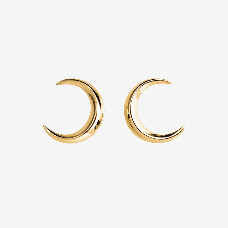 Gender Neutral Sterling Silver Crescent Moon Earrings