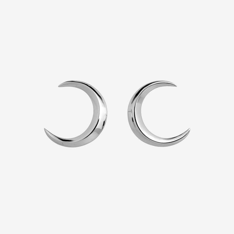 Gender Neutral Sterling Silver Crescent Moon Earrings