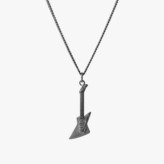 Gender Neutral Sterling Silver Electric Guitar Necklace