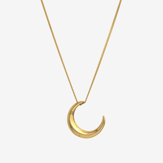 Gender Neutral Sterling Silver Crescent Moon Necklace